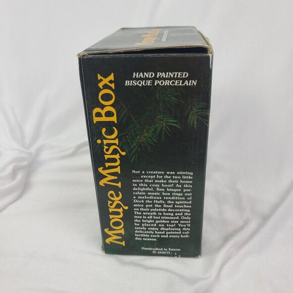 Jasco Mouse Music Box Plays Deck the Halls Hand Painted Tested WORKS - Picture 14 of 16